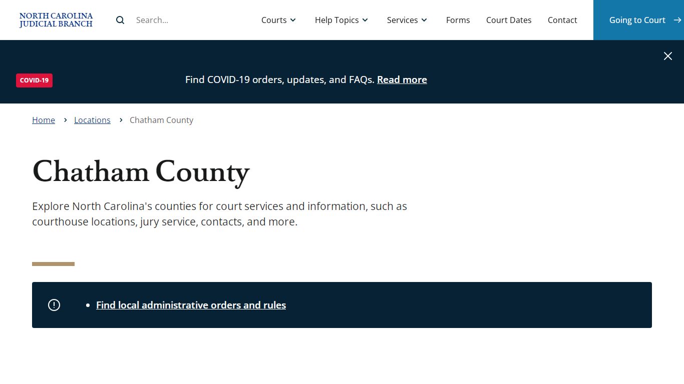 Chatham County | North Carolina Judicial Branch - NCcourts