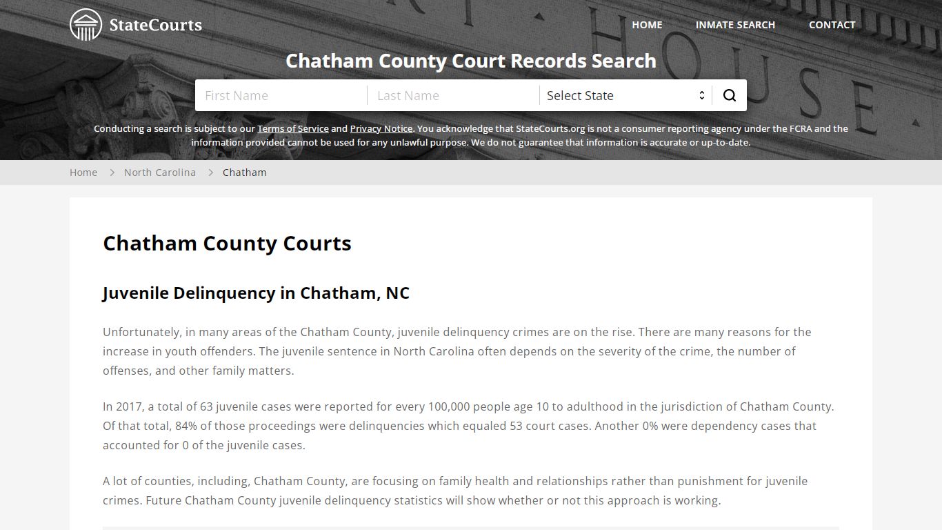 Chatham County, NC Courts - Records & Cases - StateCourts