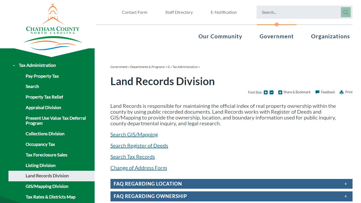 Land Records Division | Chatham County, NC